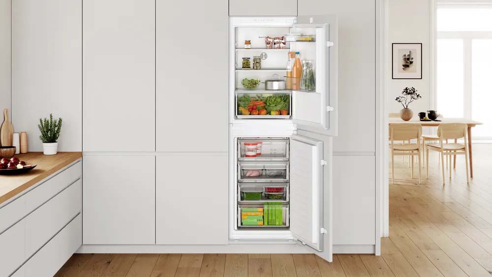 Series 2 Built in fridge freezer with freezer at bottom 177.2 x 54.1 cm sliding hinge 3